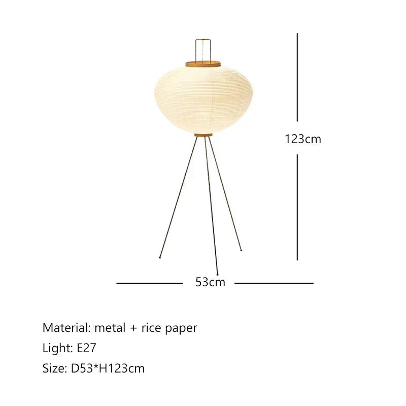 DecorBites™ Handmade Wabi Sabi Rice Paper Floor Lamp for Vintage Nordic Home Decor